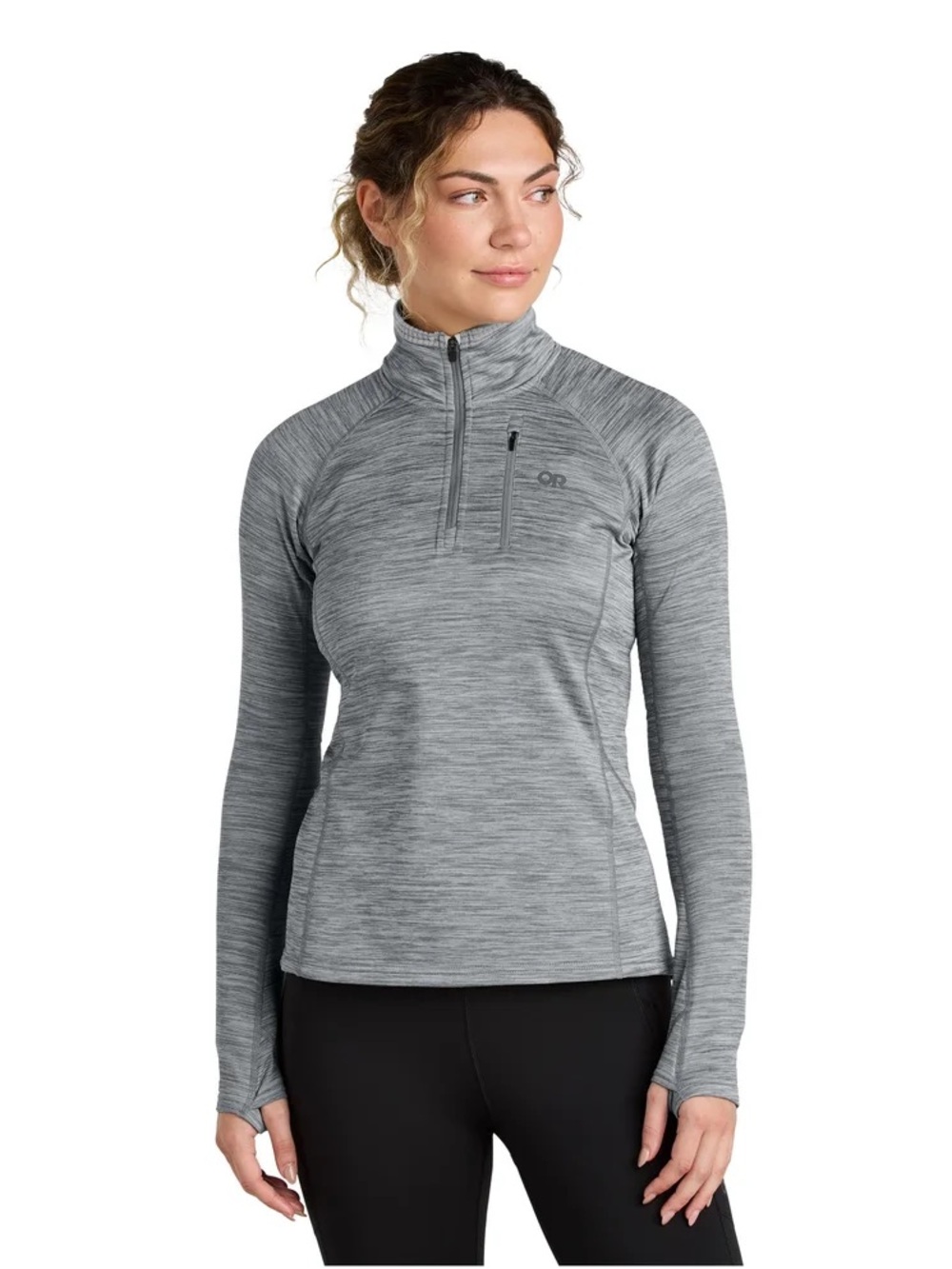 Outdoor Research Tech Grind 1/4 Zip Fleece in Heathered Grey, Women’s size XL
